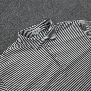 Peter Millar‎ Polo Shirt Mens XL Blue Stripe Summer Comfort Golf Performance